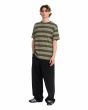 Hombre con camiseta de manga corta Volcom Twilight Verde a rayas corte amplio