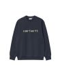Sudadera Carhartt WIP Carhartt Sweatshirt azul marino con logo verde para hombre