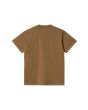 Camiseta Carhartt WIP Chase marrón Hamilton con logo c dorado para hombre posterior