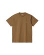 Camiseta Carhartt WIP Chase marrón Hamilton con logo c dorado para hombre