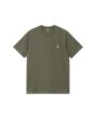Camiseta Carhartt WIP Chase verde Leaf con logo dorado para hombre