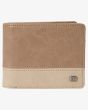 Cartera de cuero sintético con doble hoja Billabong Dimension Clay Beige para hombre