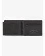 Cartera de triple hoja Quiksilver Stitchy negra para hombre compartimento DNI