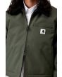 Mujer con Cazadora Carhartt WIP W' Newkirk Jacket verde con estampado interior de perro cremallera y bolsillos