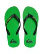 Chanclas de playa Quiksilver Molokai verdes y negras para hombre superior