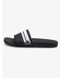 Sandalias Slider Quiksilver Rivi Slide negras y blancas para hombre izquierda