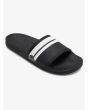 Sandalias Slider Quiksilver Rivi Slide negras y blancas para hombre 