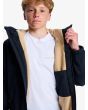 Niño con cazadora impermeable con capucha Quiksilver Youth Overcast 3K Warm Negra forro polar interior