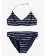 Conjunto de bikini triangular Roxy Bico Basic Stripe Azul Marino para Niñas 6-16 años