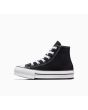Zapatillas Converse de plataforma Chuck Taylor All Star EVA Lift Canvas Platform High Top negras y blancas Unisex  izquierda