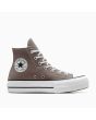 Zapatillas Converse con plataforma Chuck Taylor All Star Lift High Top color marrón blanco y negro para mujer