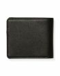 Cartera pequeña de doble hoja Volcom Slim Stone PU Negra para hombre posterior