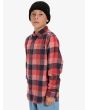 Niño con Camisa de franela Quiksilver Youth Motherfly Plaid Roja lateral