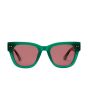 Gafas de sol I-SEA Andie con montura verde Kale y lentes polarizadas color ciruela, diseño femenino de inspiración retro