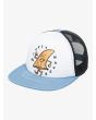 Gorra Quiksilver para niño Romper color blanco con visera plana azul y malla posterior