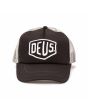 Gorra estilo camionero Deus Ex Machina Baylands Trucker negra y gris para hombre frontal