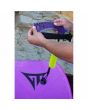 Tabla de bodyboard con Invento GT Biceps Leash 9mm Amarillo Flúor-Gris instalado brazalete