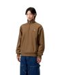 Hombre con sudadera Carhartt WIP Half Zip American Script Hamilton Brown