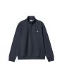 Sudadera Carhartt WIP American Script Half Zip Deep Night para hombre