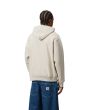 Hombre con sudadera de capucha Carhartt WIP Hooded American Script Sweatshirt Natural posterior