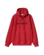 Sudadera con capucha Carhartt WIP Hooded Carhartt Sweatshirt color rojo cereza y azul espacial para hombre