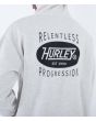 Hombre con sudadera de capucha con forro polar Hurley Progress Gris Claro serigrafía espalda