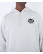 Hombre con sudadera de capucha con forro polar Hurley Progress Gris Claro serigrafía delantera