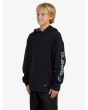 Niño con Sudadera de capucha Quiksilver Checkers Youth Negra lateral