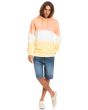 Hombre con sudadera de capucha Quiksilver Ombry Dye en rosa blanco y amarillo Tie Dye frontal