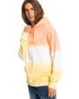 Hombre con sudadera de capucha Quiksilver Ombry Dye en rosa blanco y amarillo Tie Dye lateral 