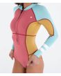 Mujer con Traje de surf de primavera con manga larga y cremallera frontal Hurley Air 2mm Spiced Coral elástico
