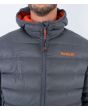 Hombre con Chaqueta acolchada con capucha Hurley Cayuga Puffer Jacket Dark Stone Grey bordado logo