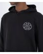 Hombre con sudadera de capucha Hurley Sider Negra gráfico tabla de surf rota pecho