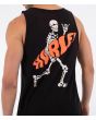 Hombre con camiseta de tirantes Hurley Tank Printing Press Flamingue Negra gráfico esqueleto surfer espalda
