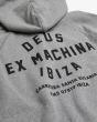 Sudadera con capucha Deus Ibiza Address Gris para hombre serigrafía posteirior
