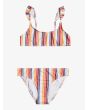 Conjunto Bikini Roxy Lovely Senorita multicolor con estampado a rayas para niña 8 a 16 años