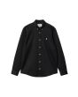 Camisa de manga larga Carhartt WIP Madison Shirt en color negro con logo en blanco cera para hombre