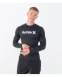 Hombre con Licra de manga larga con protección solar UPF 50+ Hurley One And Only Quickdry Rashguard LS Negra