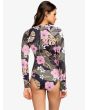 Mujer con Licra de Surf con manga larga Roxy Pro The Overhead Antracita Floral espalda