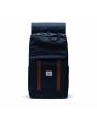Mochila Herschel Retreat Backpack 23L Azul Marino abierta con cierre de cordón y forro interior tonal