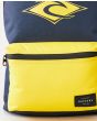 Mochila Rip Curl Dome Pro Logo 18 Litros Azul Marino y amarilla para hombre bolsillo