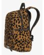 Mochila Mediana Roxy Urban Party 15,8 Litros Marrón con estampado de leopardo bolsillos laterales