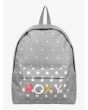 Mochila pequeña Roxy Sugar Baby 16 litros en color gris con lunares blancos