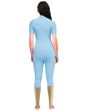 Traje de Surf de Neopreno con Cremallera en el pecho Billabong 4/3mm Salty Dayz Full Azul claro para mujer posterior