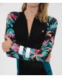 Neopreno Hurley Advantage Plus 2mm Springsuit negro floral para mujer mangas