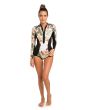 Traje de neopreno de manga larga Rip Curl G Bomb Spring 1/1 blanco floral para mujer frontal