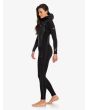 Mujer con traje de Surf con cremallera en el pecho y capucha Neopreno Roxy Performance 5/4/3 negro lateral