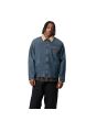 Hombre con Cazadora vaquera Carhartt WIP OG Detroit Jacket Blue-Dusty H Brown cerrada