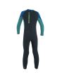 Traje de surf con cremallera en la espalda O'Neill Toddler Reactor II 2mm gris, aguamarina y azul para niños de 1 a 6 años posterior