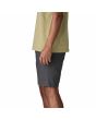 Hombre con bermudas de cintura elástica Patagonia Nomader Volley Shorts Grises lateral